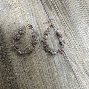 Elegant Floral Gold Hoop Earrings